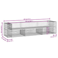 Thumbnail for Gartenbank aus Gabionen 287x71x65,5 cm Kiefernholz Imprägniert
