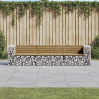 Thumbnail for Gartenbank aus Gabionen 287x71x65,5 cm Kiefernholz Imprägniert