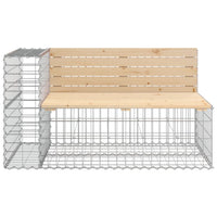 Thumbnail for Gartenbank aus Gabionen 347x71x65,5 cm Massivholz Kiefer