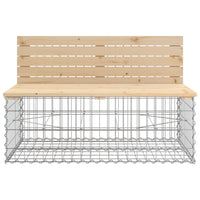Thumbnail for Gartenbank aus Gabionen 347x71x65,5 cm Massivholz Kiefer