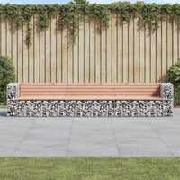 Thumbnail for Gartenbank aus Gabionen 347x71x65,5 cm Massivholz Douglasie