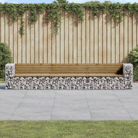 Thumbnail for Gartenbank aus Gabionen 347x71x65,5 cm Kiefernholz Imprägniert