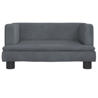 Thumbnail for Kindersofa Dunkelgrau 60x40x30 cm Samt
