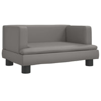 Thumbnail for Kindersofa Grau 60x40x30 cm Kunstleder