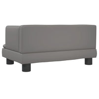 Thumbnail for Kindersofa Grau 60x40x30 cm Kunstleder