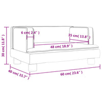 Thumbnail for Kindersofa Grau 60x40x30 cm Kunstleder