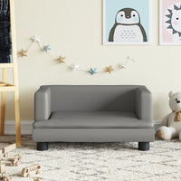 Thumbnail for Kindersofa Grau 60x40x30 cm Kunstleder