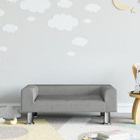 Thumbnail for Kindersofa Hellgrau 70x45x26,5 cm Samt