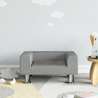 Thumbnail for Kindersofa Hellgrau 50x40x26,5 cm Samt