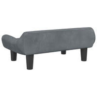 Thumbnail for Kindersofa Dunkelgrau 70x40x24 cm Samt