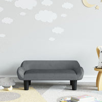 Thumbnail for Kindersofa Dunkelgrau 70x40x24 cm Samt
