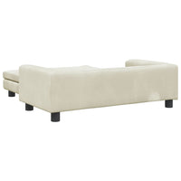 Thumbnail for Kindersofa mit Hocker Creme 100x50x30 cm Samt