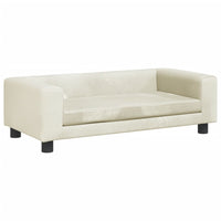 Thumbnail for Kindersofa mit Hocker Creme 100x50x30 cm Samt