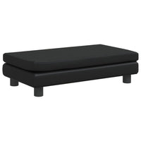 Thumbnail for Kindersofa mit Hocker Schwarz 100x50x30 cm Kunstleder