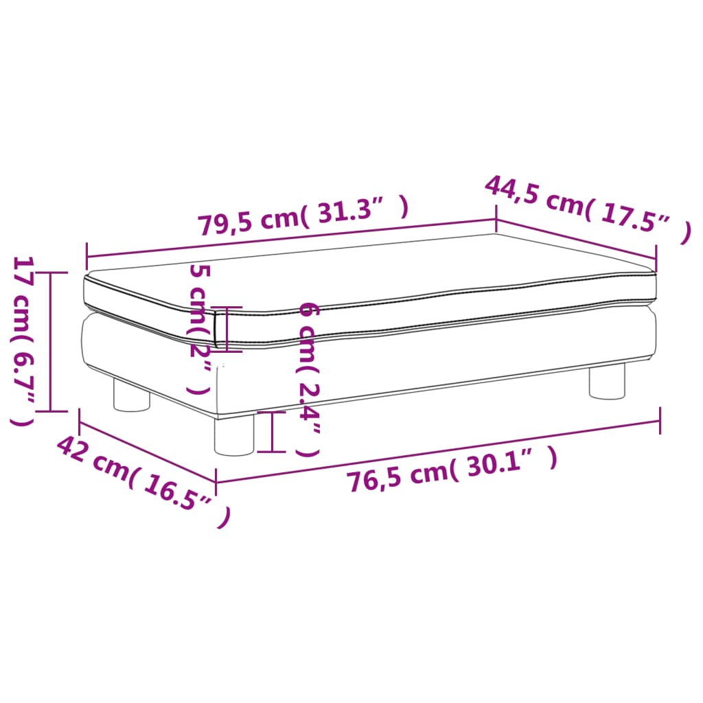 Kindersofa mit Hocker Schwarz 100x50x30 cm Kunstleder