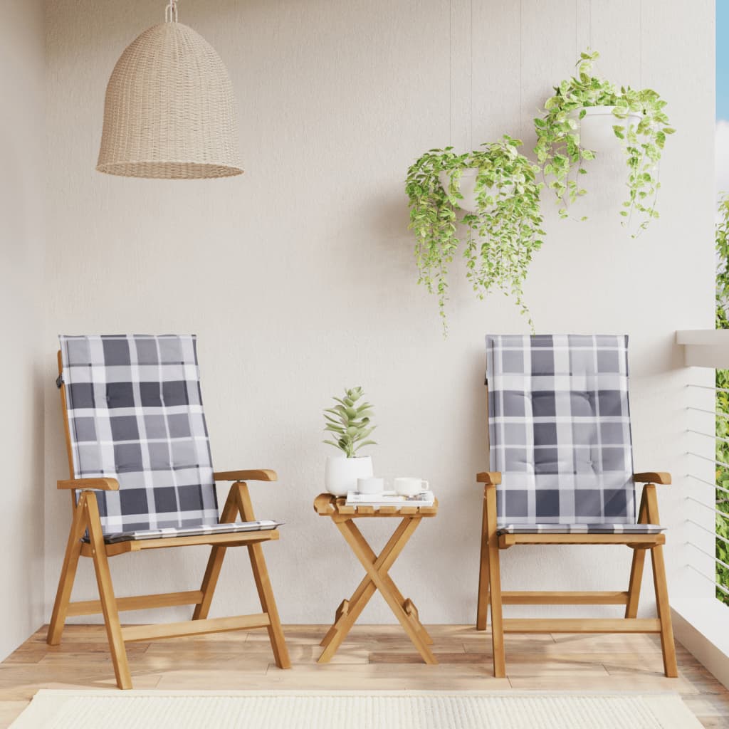 Gartenstühle mit Kissen 2 Stk. Massivholz Teak