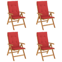 Thumbnail for Gartenstühle mit Kissen 4 Stk. Massivholz Teak