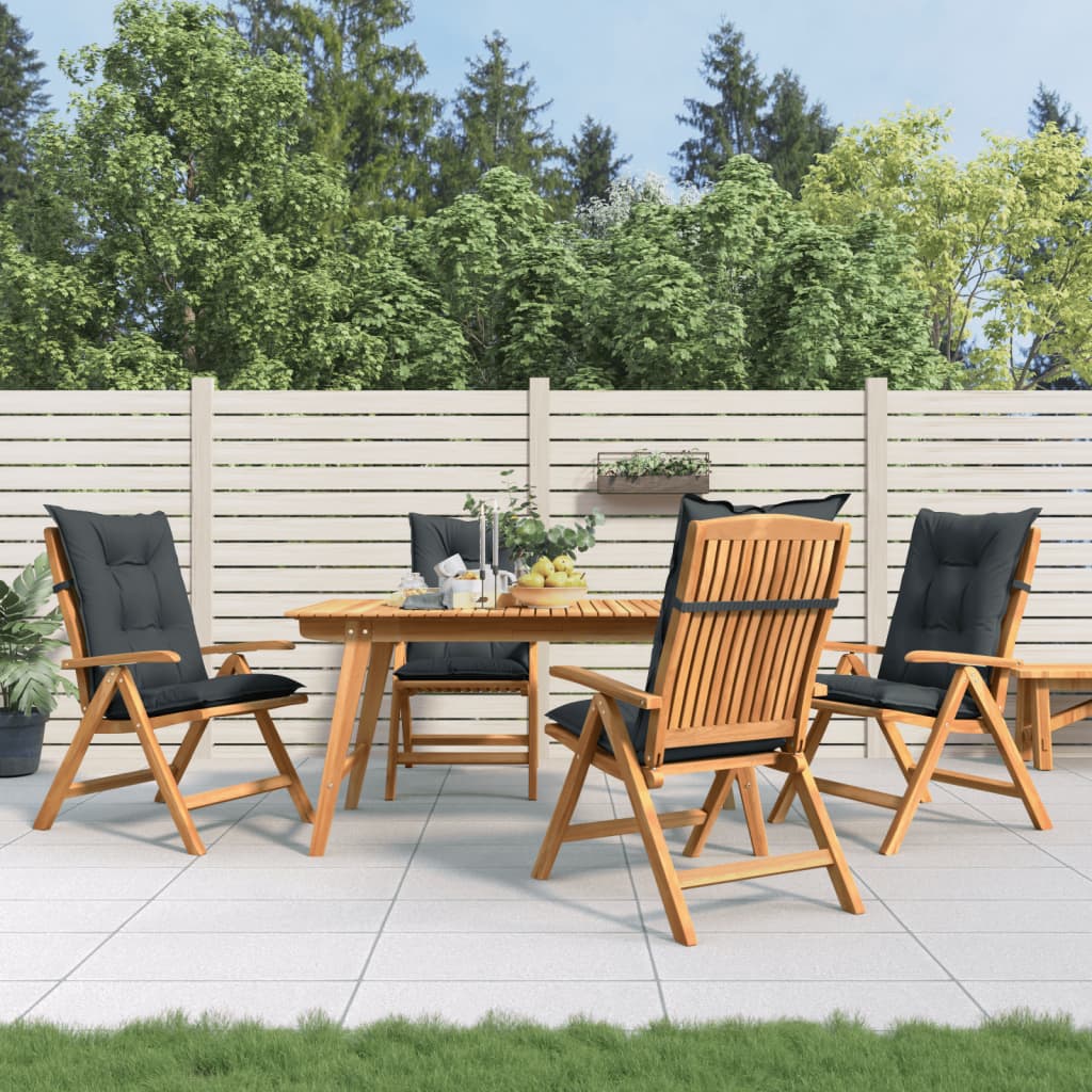 Gartenstühle mit Kissen 4 Stk. Massivholz Teak