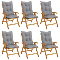 Thumbnail for Gartenstühle mit Kissen 6 Stk. Massivholz Teak