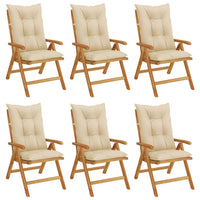 Thumbnail for Gartenstühle mit Kissen 6 Stk. Massivholz Teak