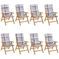 Thumbnail for Gartenstühle mit Auflagen 8 Stk. Massivholz Teak