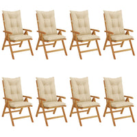 Thumbnail for Gartenstühle mit Auflagen 8 Stk. Massivholz Teak