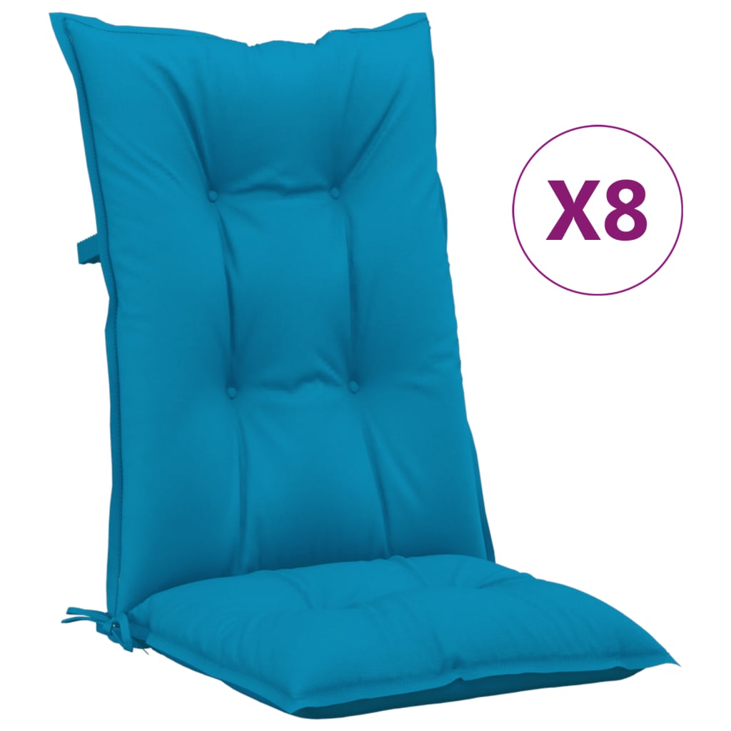 Gartenstühle mit Auflagen 8 Stk. Massivholz Teak