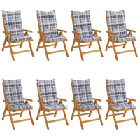 Thumbnail for Gartenstühle mit Auflagen 8 Stk. Massivholz Teak