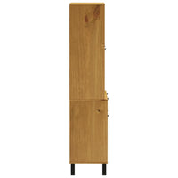 Thumbnail for Highboard mit Glastüren FLAM 80x40x180 cm Massivholz Kiefer