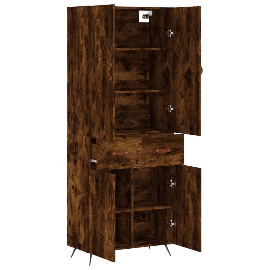 Highboard Räuchereiche 69,5x34x180 cm Holzwerkstoff