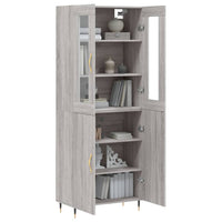 Thumbnail for Highboard Grau Sonoma 69,5x34x180 cm Holzwerkstoff