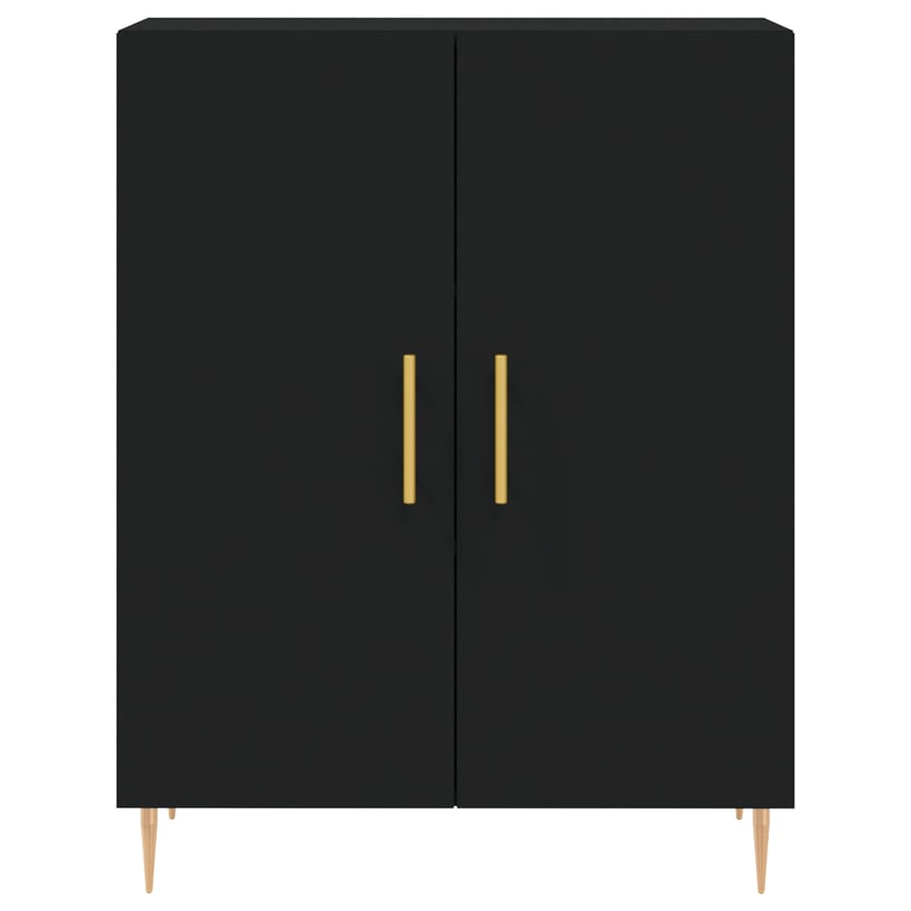 Highboard Schwarz 69,5x34x180 cm Holzwerkstoff