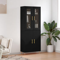 Thumbnail for Highboard Schwarz 69,5x34x180 cm Holzwerkstoff
