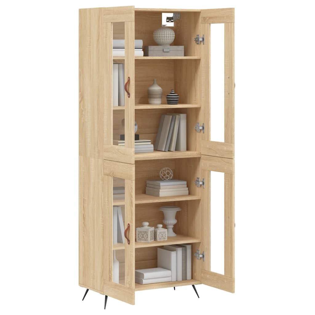 Highboard Sonoma-Eiche 69,5x34x180 cm Holzwerkstoff