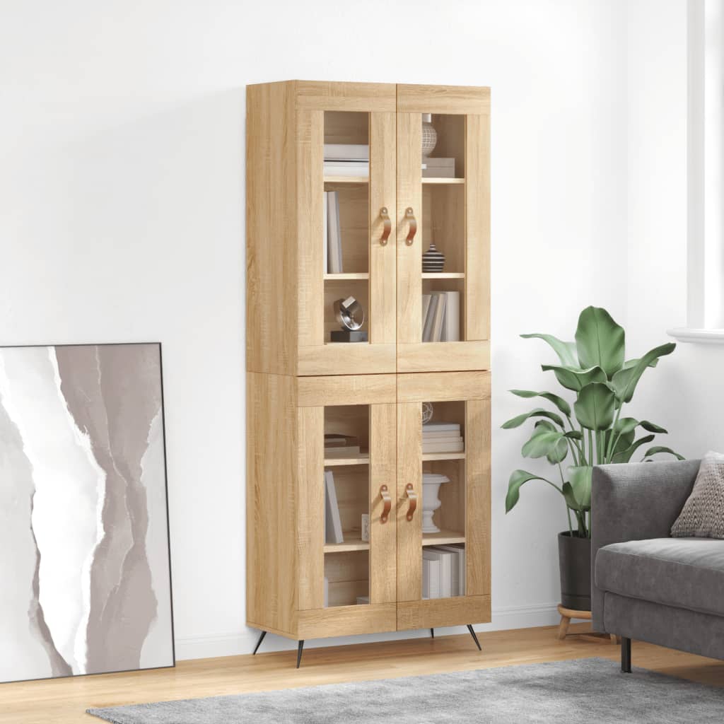 Highboard Sonoma-Eiche 69,5x34x180 cm Holzwerkstoff