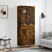 Thumbnail for Highboard Räuchereiche 69,5x34x180 cm Holzwerkstoff