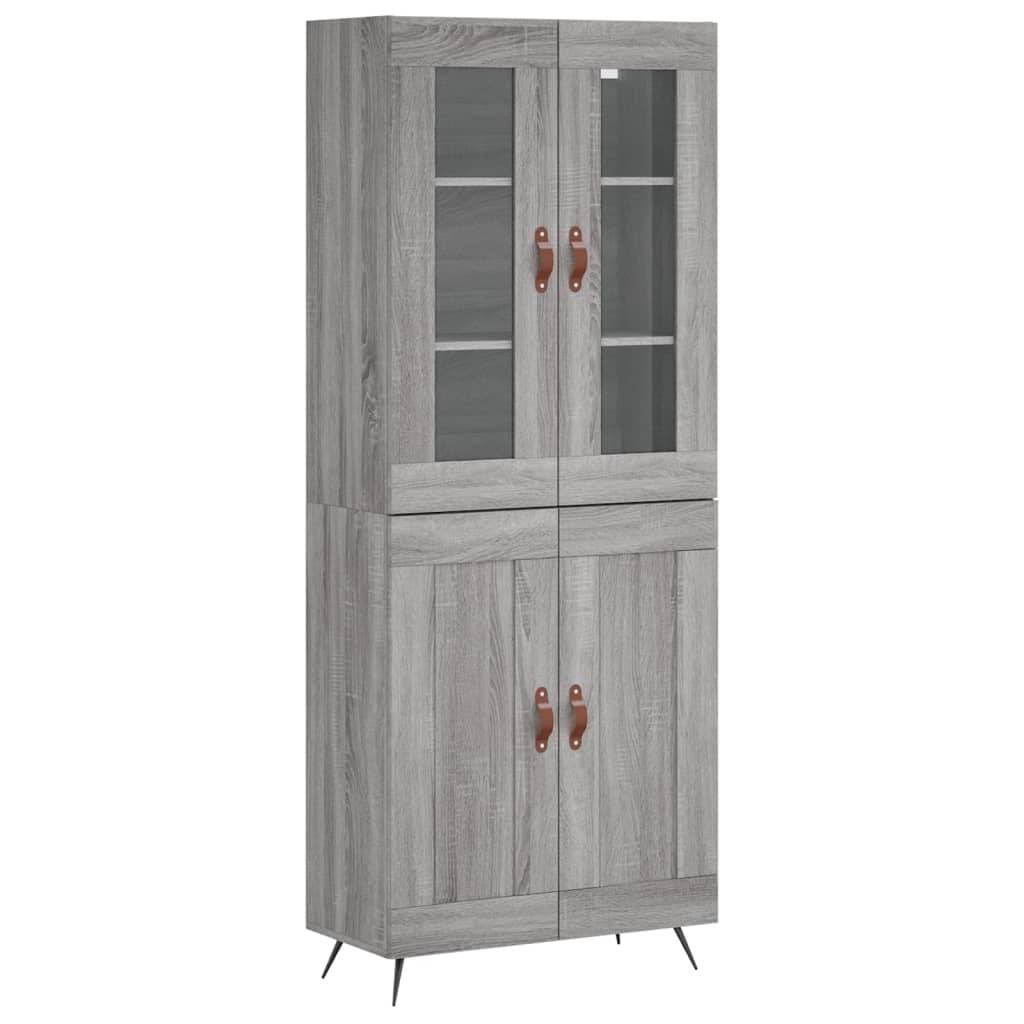 Highboard Grau Sonoma 69,5x34x180 cm Holzwerkstoff