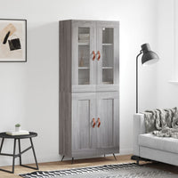 Thumbnail for Highboard Grau Sonoma 69,5x34x180 cm Holzwerkstoff