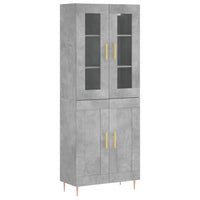 Thumbnail for Highboard Betongrau 69,5x34x180 cm Holzwerkstoff