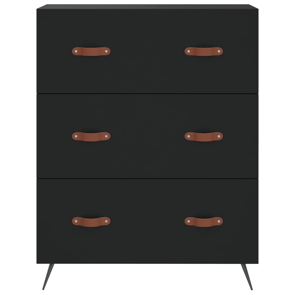 Highboard Schwarz 69,5x34x180 cm Holzwerkstoff