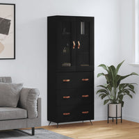 Thumbnail for Highboard Schwarz 69,5x34x180 cm Holzwerkstoff