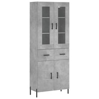 Thumbnail for Highboard Betongrau 69,5x34x180 cm Holzwerkstoff