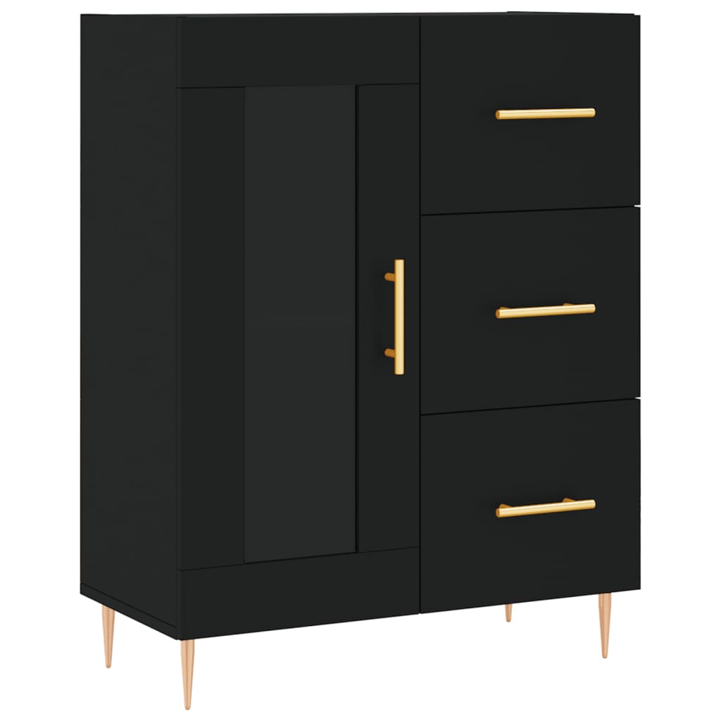 Highboard Schwarz 69,5x34x180 cm Holzwerkstoff