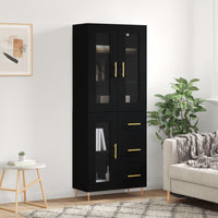 Thumbnail for Highboard Schwarz 69,5x34x180 cm Holzwerkstoff