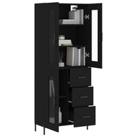 Thumbnail for Highboard Schwarz 69,5x34x180 cm Holzwerkstoff
