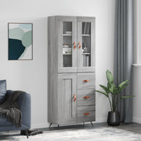 Thumbnail for Highboard Grau Sonoma 69,5x34x180 cm Holzwerkstoff