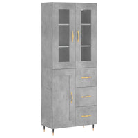 Thumbnail for Highboard Betongrau 69,5x34x180 cm Holzwerkstoff
