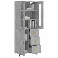 Thumbnail for Highboard Betongrau 69,5x34x180 cm Holzwerkstoff