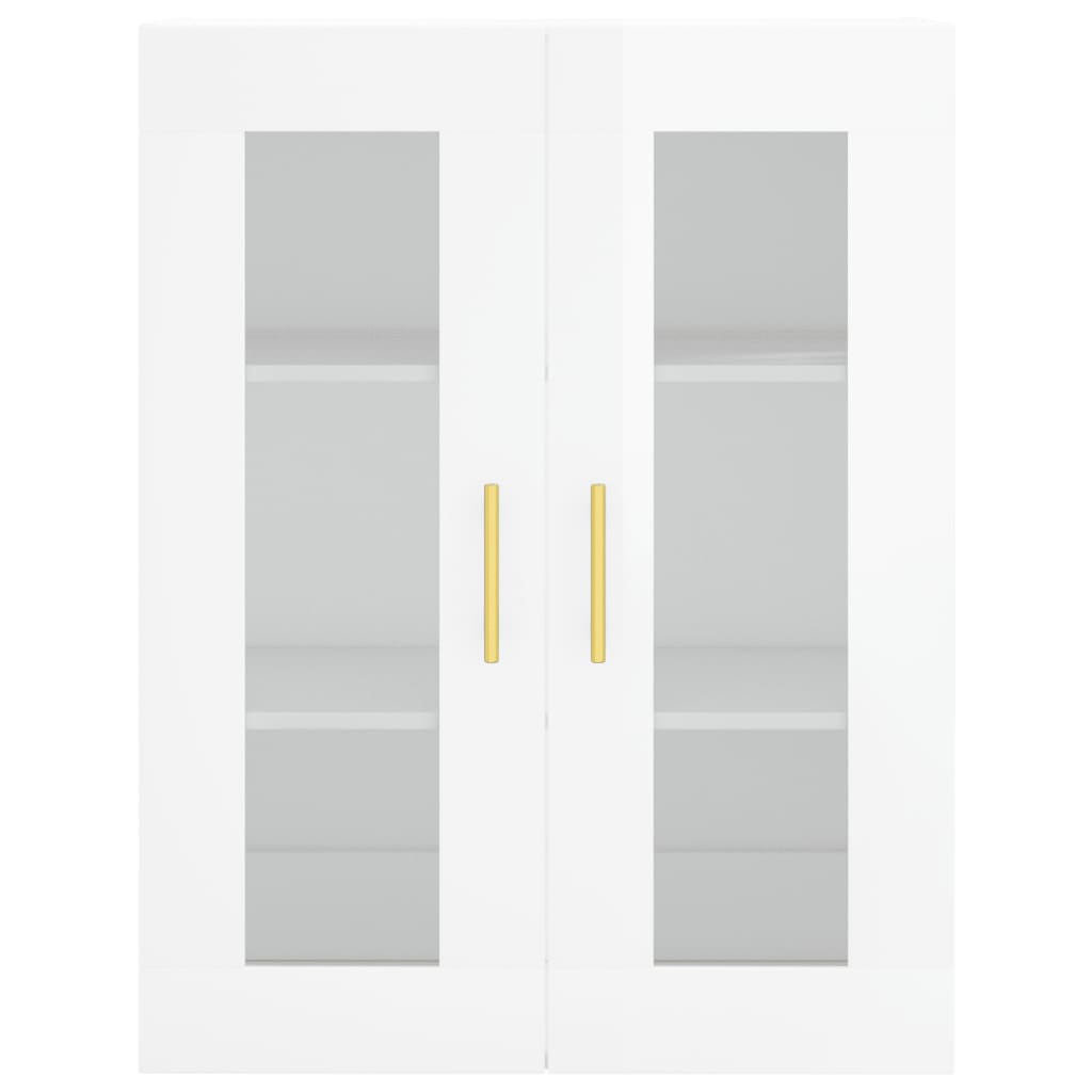 Highboard Hochglanz-Weiß 69,5x34x180 cm Holzwerkstoff