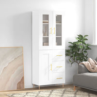 Thumbnail for Highboard Hochglanz-Weiß 69,5x34x180 cm Holzwerkstoff
